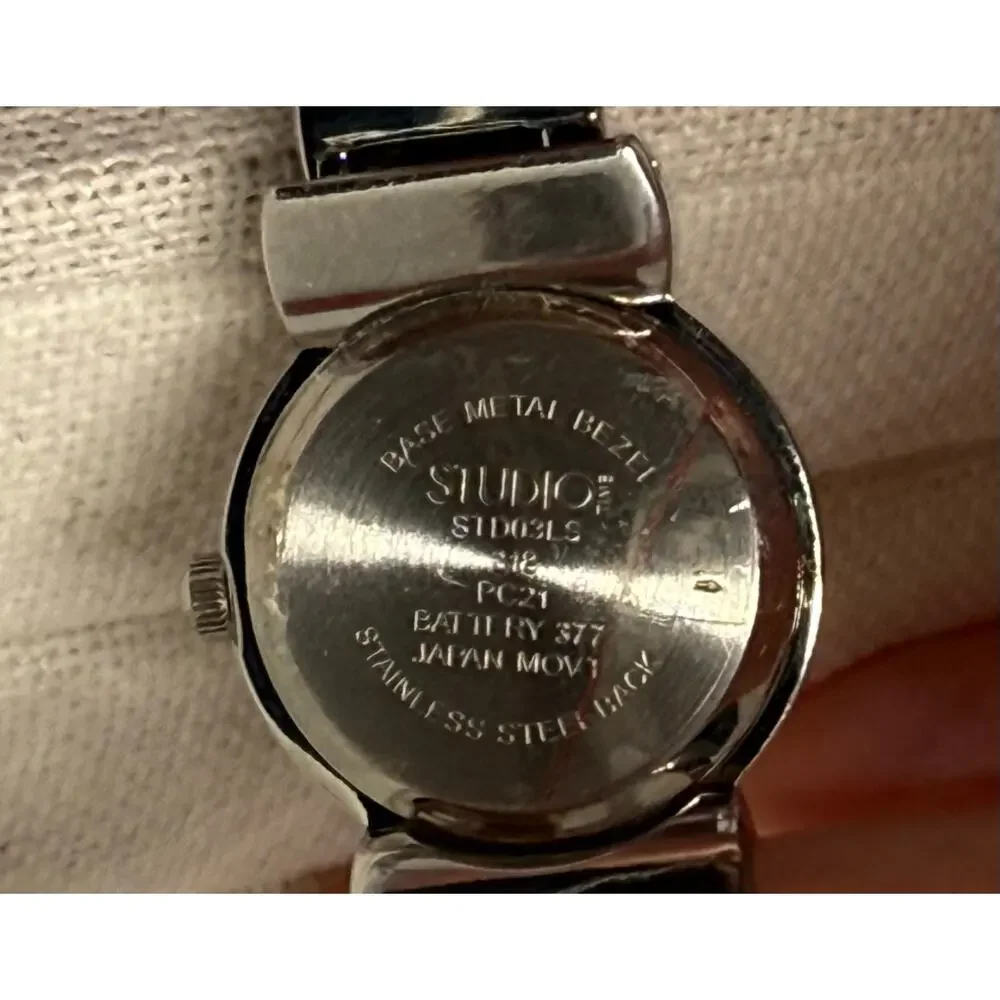 Studio Time Silver Cuff Watch NWT + Beaded Bracelet Set